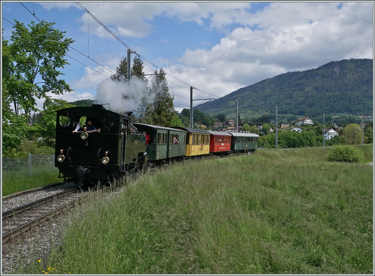 The Blonay Chamby HG 3/4 N§ by Chateau d'Hauteville wiht a Riviera Belle Epoque service to Vevey.
16.05.2016

