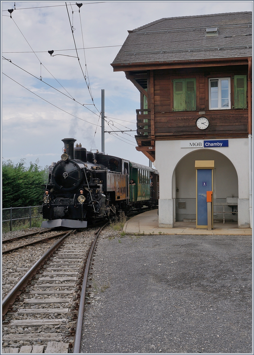 The Blonay Chamby HG 3/4 N° 3 in Chaumby.

01.09.2019