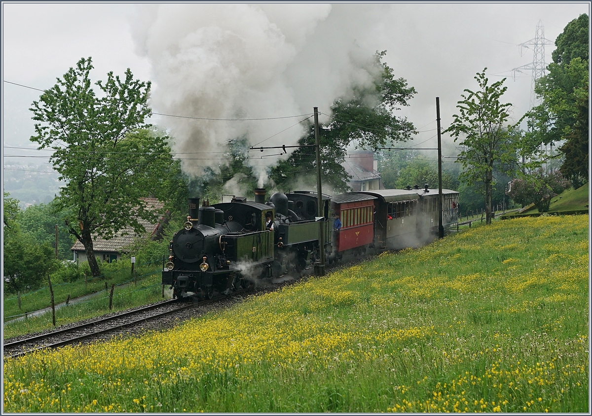 The Blonay Chamby Mega Steam Festival 2018: The SBB G 3/4 (1913) and the CP E 164 (1905) by Chaulin.
10.05.2018