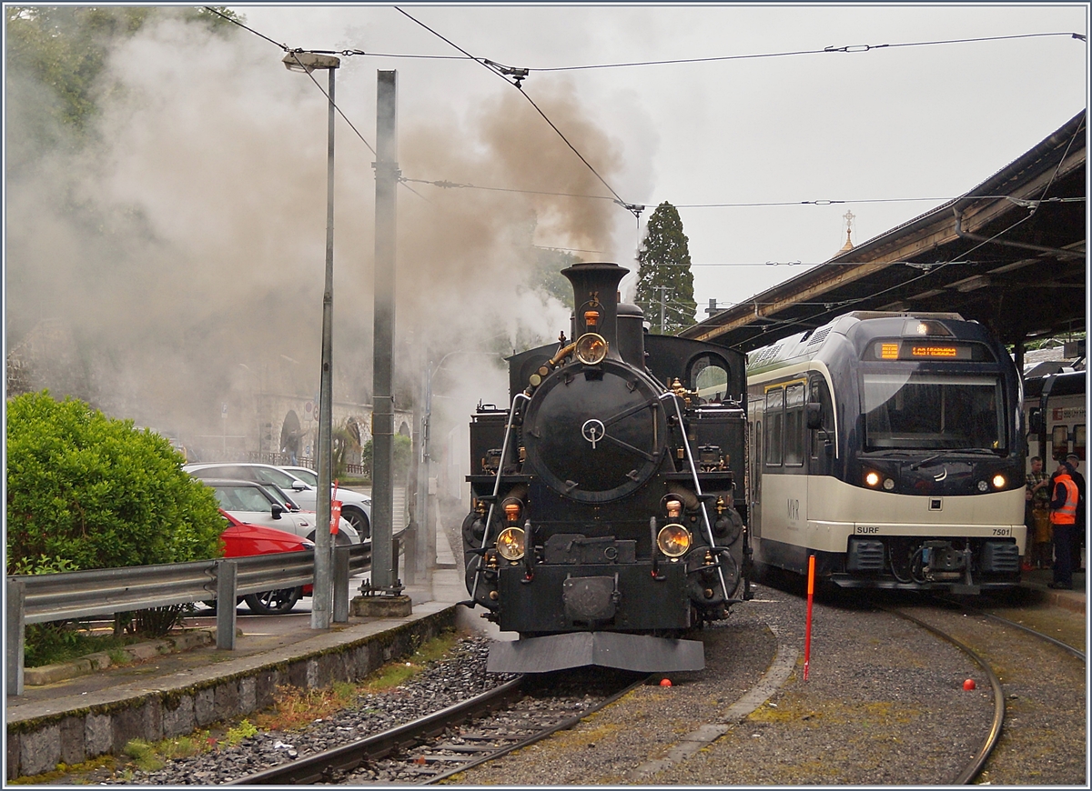 The Blonay Chamby Mega Steam Festival 2018: The BFD HG 3/4 N° 3 in Vevey. 
13.05.2018
