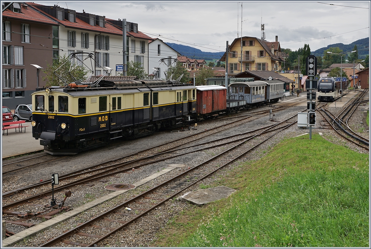 The Blonay-Chamby <MOB FZe 6/6 2002 in Blonay. 

17.09.2016