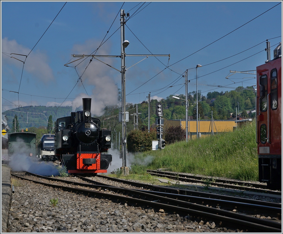 The Blonay Chamby Railway G 2x 2/2 105 in Blonay. 

07.05.2022