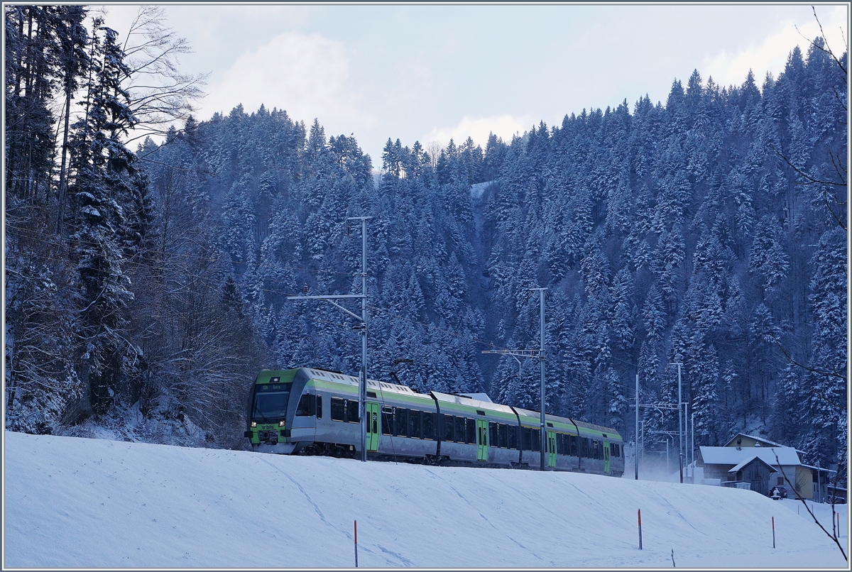 The BLS RABe 535 113 (Lötschbergein) near Trubschachen.
06.01.2017