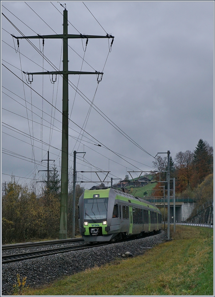 The BLS RABe 535 117 (Lötschberger) by Mülenen.

09.11.2017