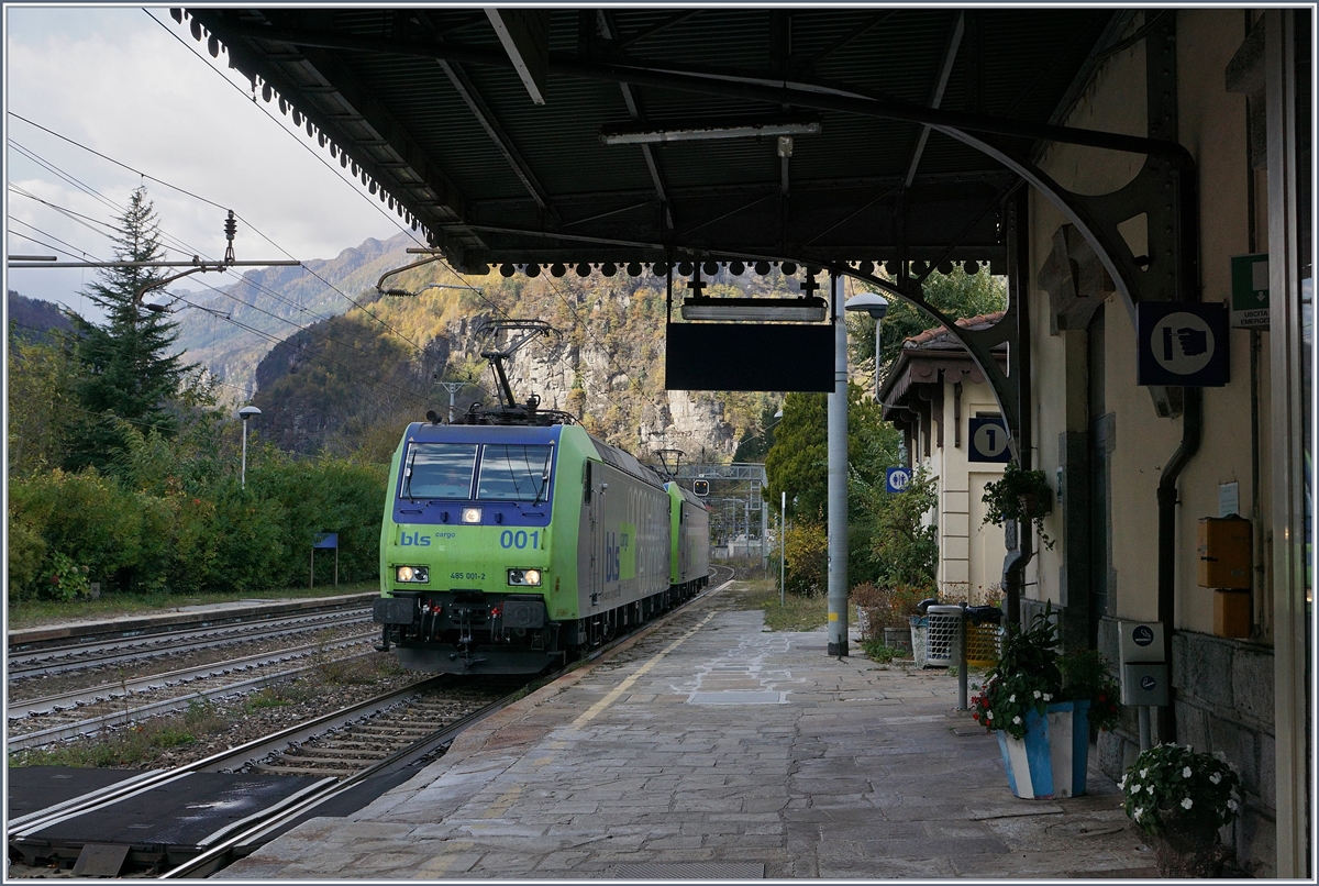 The BLS Re 485 001 and 008 in Varzo on the way to Domodossola.

27.10.2017