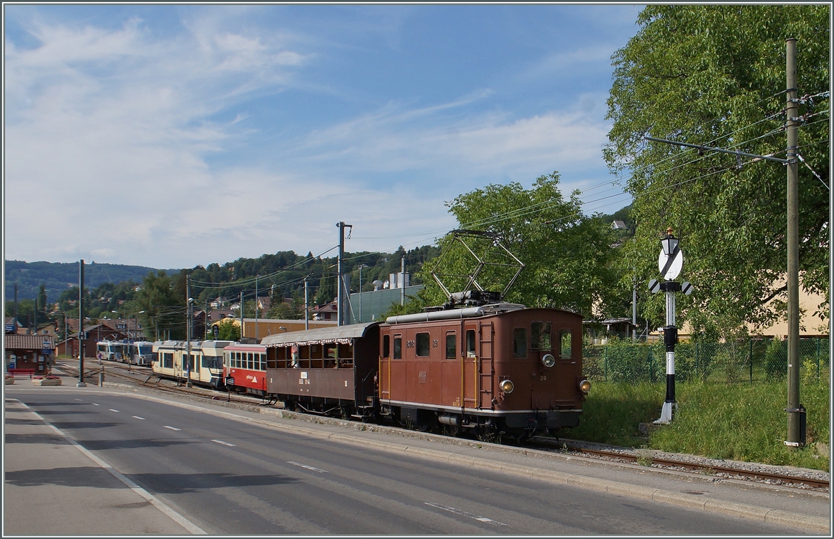 The BOB HGe 3/3 29 by the Blonay-Chamby Railway in Blonay.
