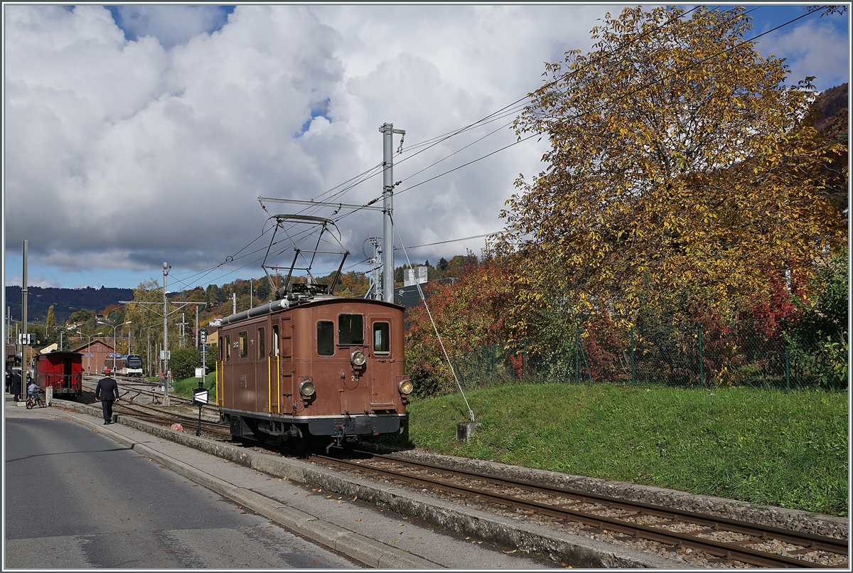 The BOB HGe 3/3 29 by the Blonay Chamby Railway in Blonay. 

29.10.2022