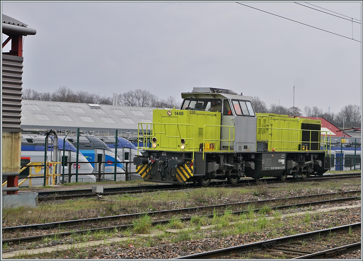 The Captrain France (CPTF) 1448 D 1206 with the UIC number 92 87 1001448-3 F-CPTF with registration in France and Germany is on its way to the diesel filling station in Strasbourg.
March 12, 2024