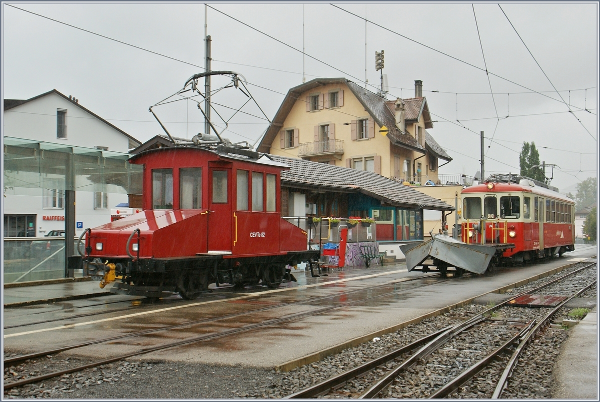 The CEV BDeh 2/4  and Te 82 in Blonay (for the Blonay-Chamby).
17.09.2016