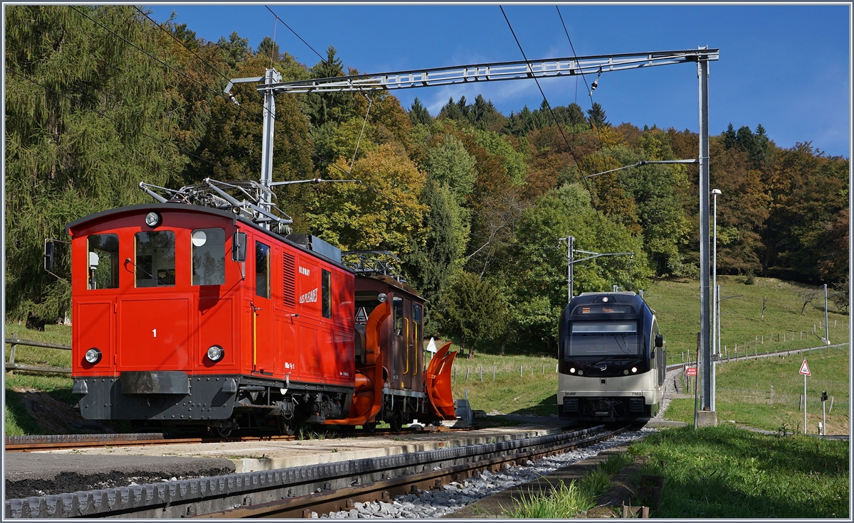 The CEV HGe 2/2 N° 1 in Fayaux.
16.10.2016