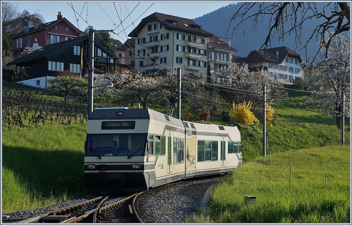 The CEV MVR Be 2/6 7001 in St Legier Gare. 03.04.2017