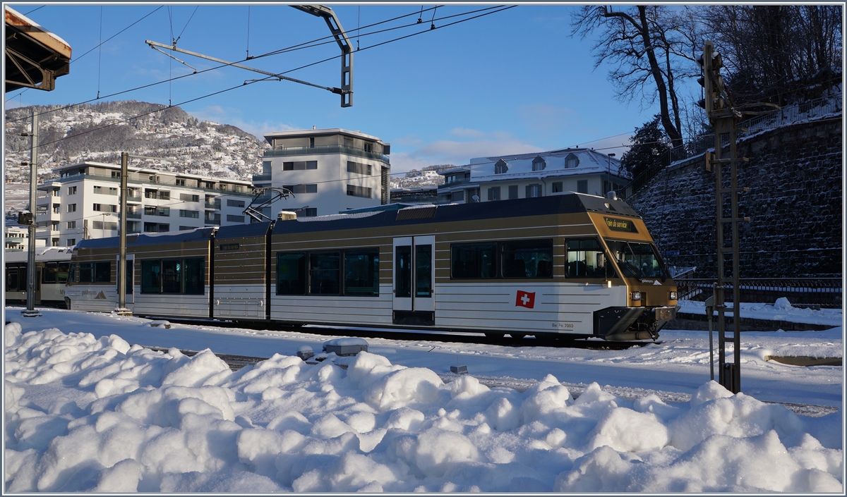 The CEV MVR GTW Be 2/6 7003 in Vevey.
15.01.2017