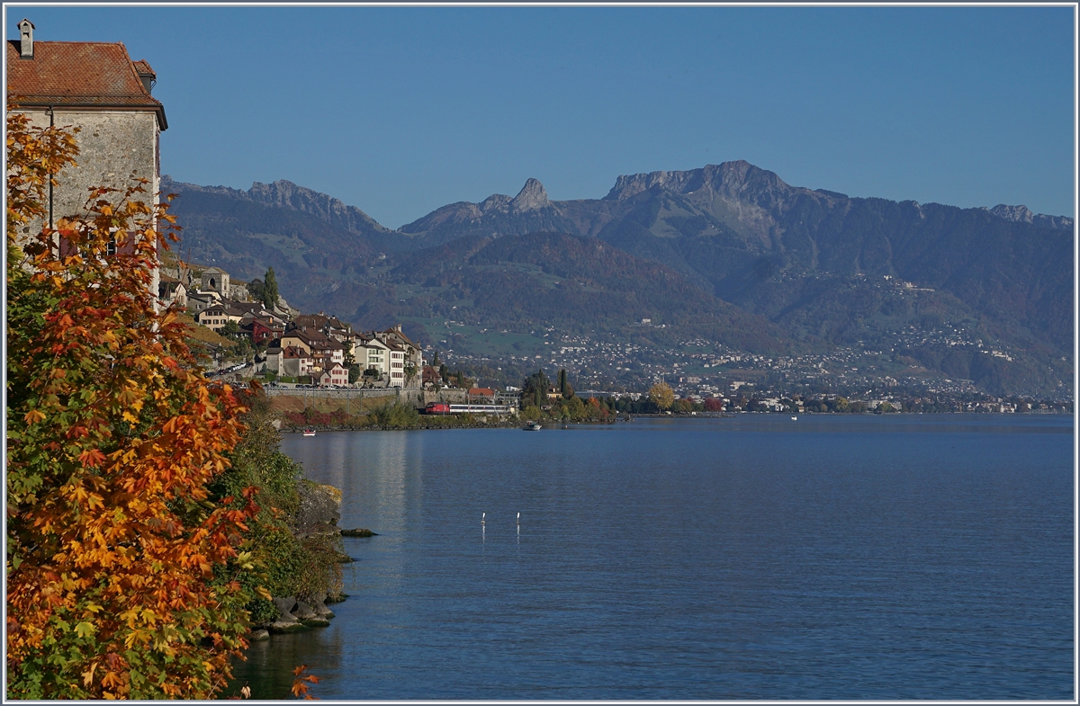 The Chastel of Glérolles in Rivaz an in the background a SBB Re 460 wiht his IR to Geneva Airport. 

16.10.2017