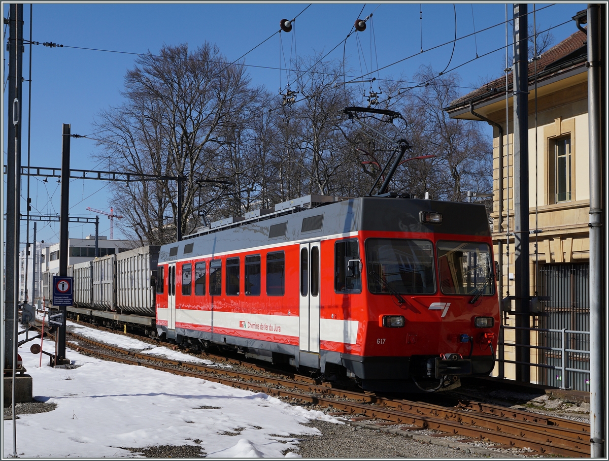 The CJ Be 4/4 617 in La Chaux de Fonds.
18.03.2016