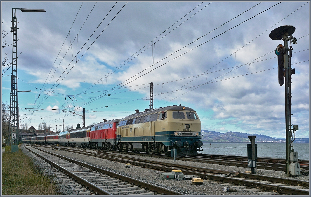 The DB 218 460-4 and an other one with a EC Zürich - München in Lindau. 

16.03.2019