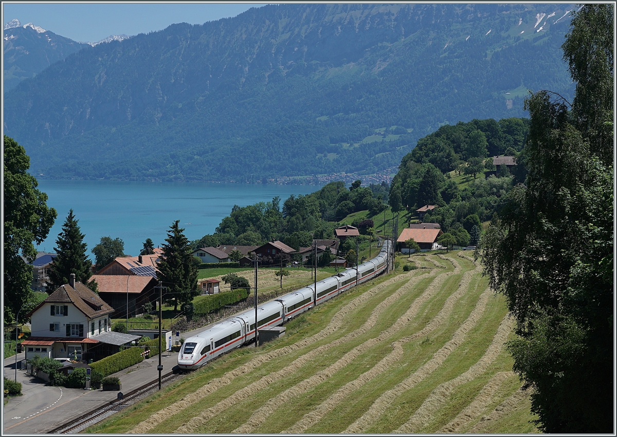 The DB ICE 275 from Berlin to Interlaken by Faulensee. 

14.06.2021
