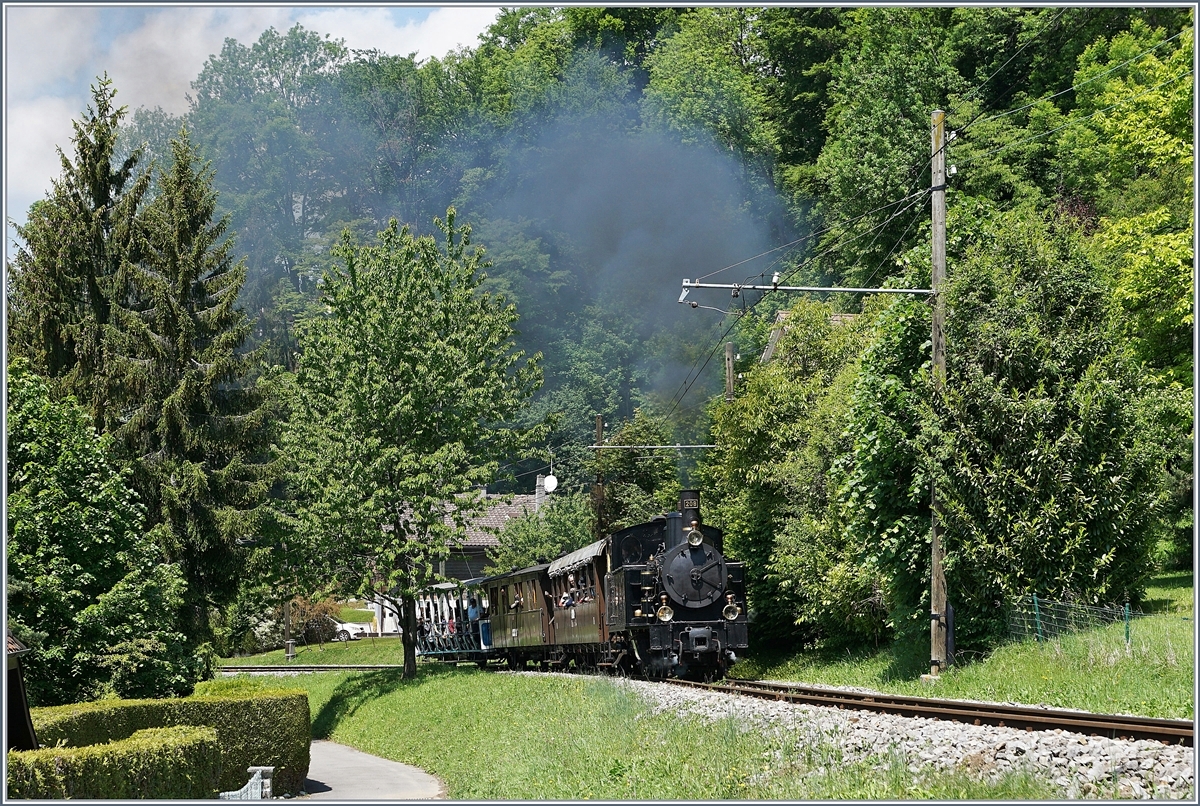 The DBB (ex Brünig) G 3/4 208 on the Blonay-Chamby Railway by Blonay.
20.05.2018