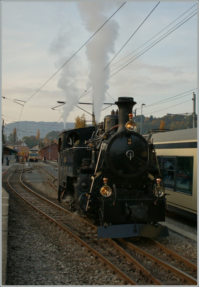 The DFB HG 3/3 N 3 by the Blonay-Chamby in Blonay.
30.10.2011 
