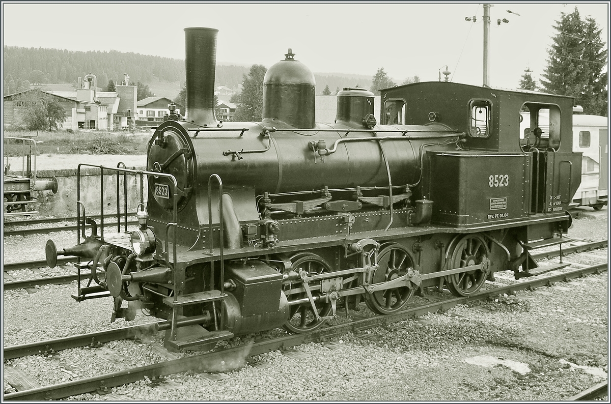 The E 3/3 8523 CTVJ (Compagnie du Train à vapeur de la Vallée de Joux) in Le Brasssus. 

23.07.2006