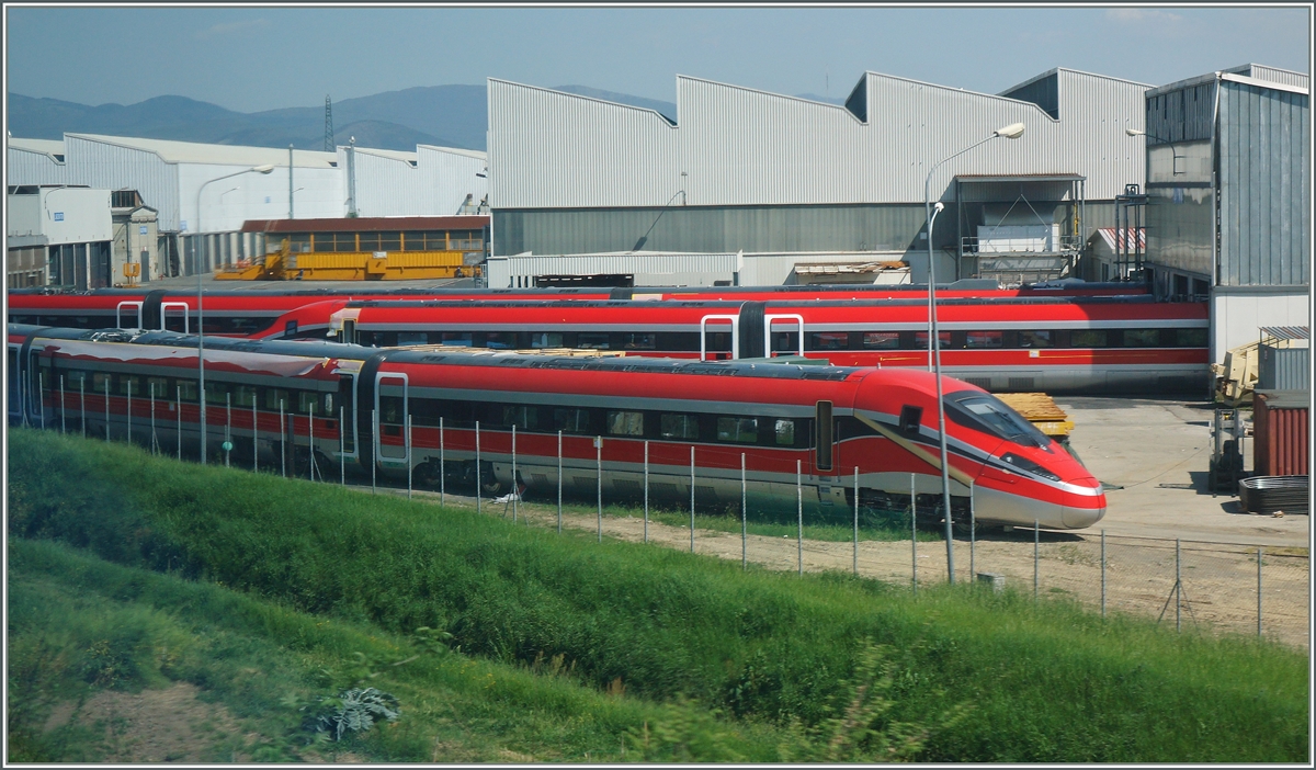 The ETR 400  Freccirossa 1000  in Pistoia.
21.04.2015