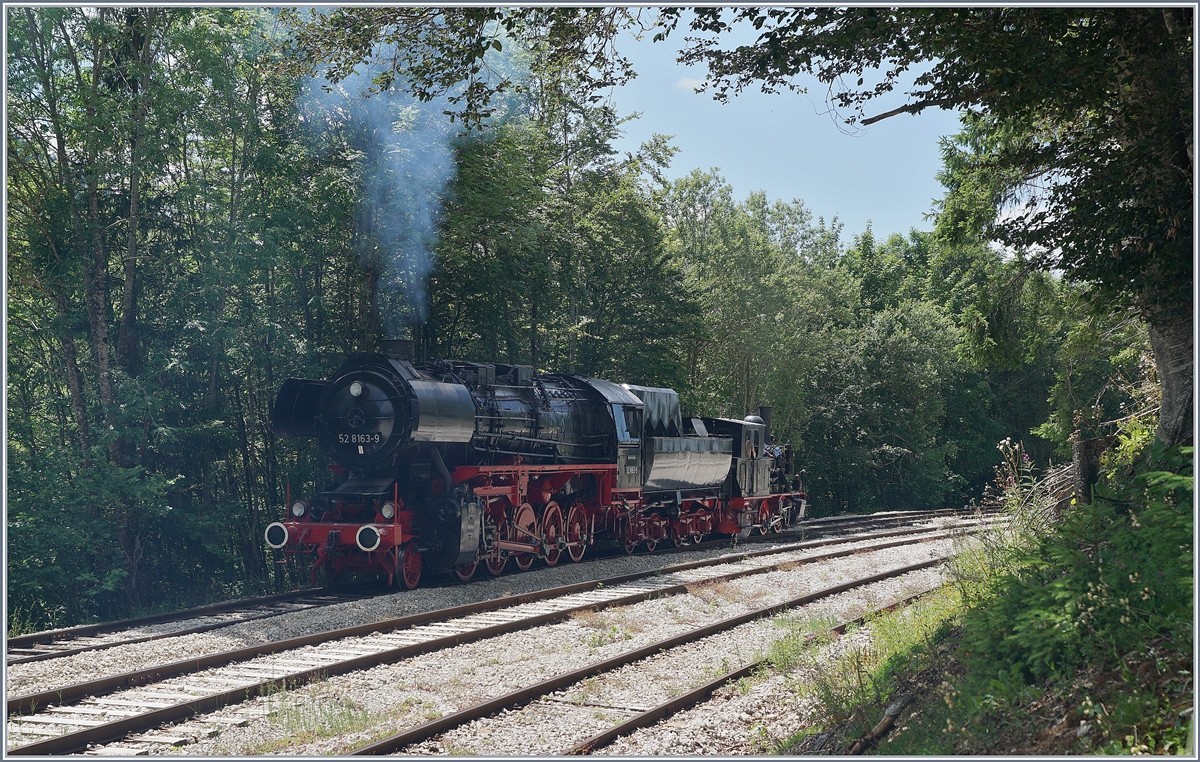 The ex DR 52 8163-9 and the E 3/3 N° 5 by the Coni'Fer in Hôpitaux Neufs. 

16.07.2019