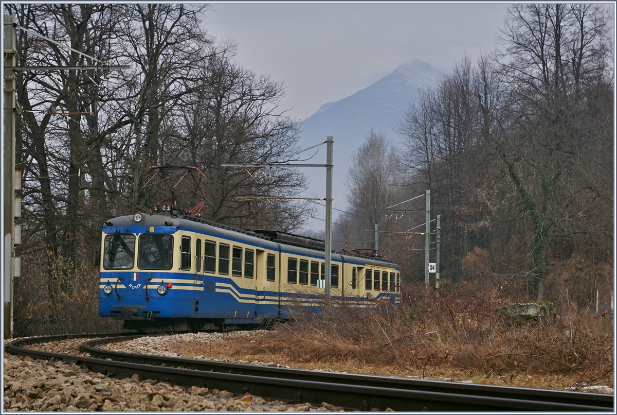 The Ferrovia Vigezzina SSIF ABe 8/8 21 Roma from Locarno to Domodossola near Trontano.
31.01.2017