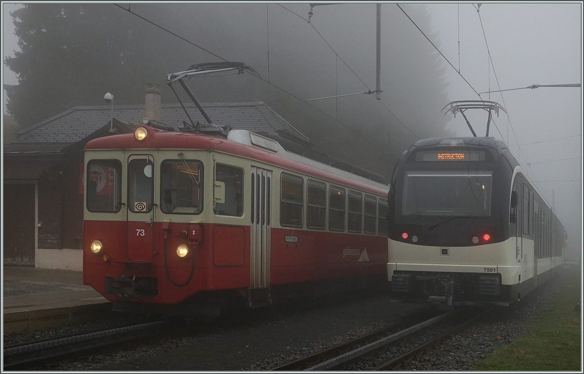 The first official GTW ABeh 2/6 Service from Blonay to Les Pleiades on the summit Station.
13.04.2016