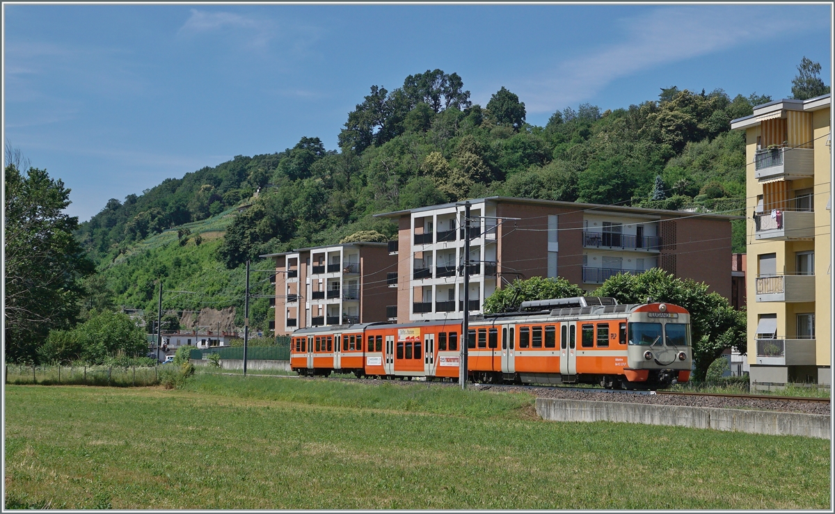 The FLP Be 4/12 22  Malcantone  on the way from Ponte Tresa to Lugano by Agno.

23.06.2021