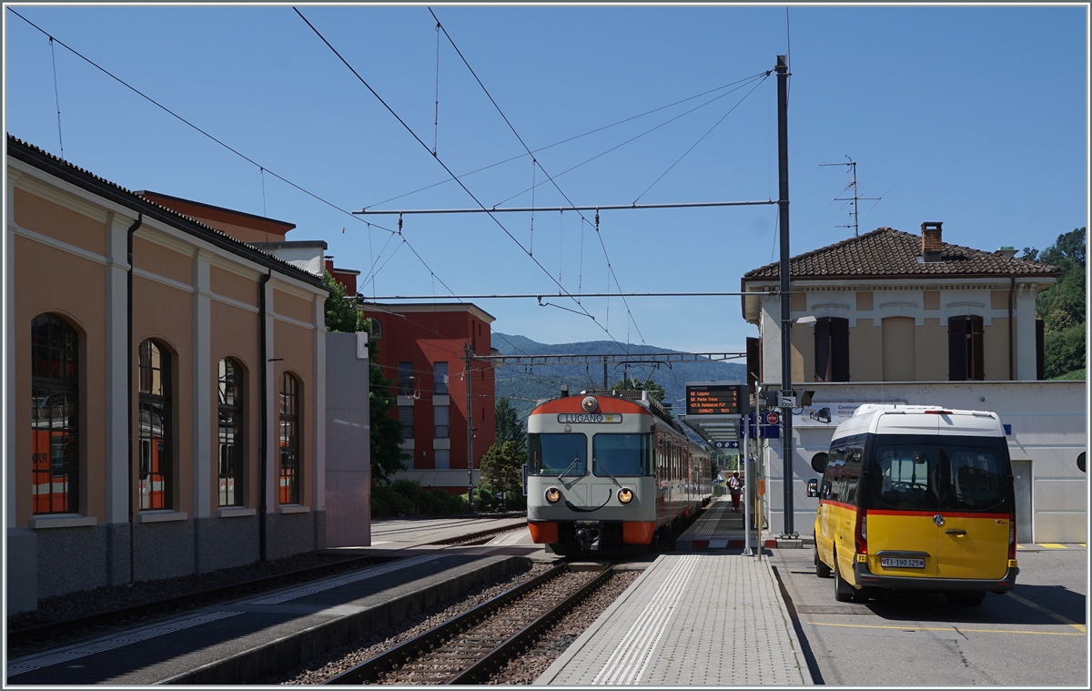 The FLP Be 4/12 N§ 23 on the way to Lugnao in Agno.

23.06.2021