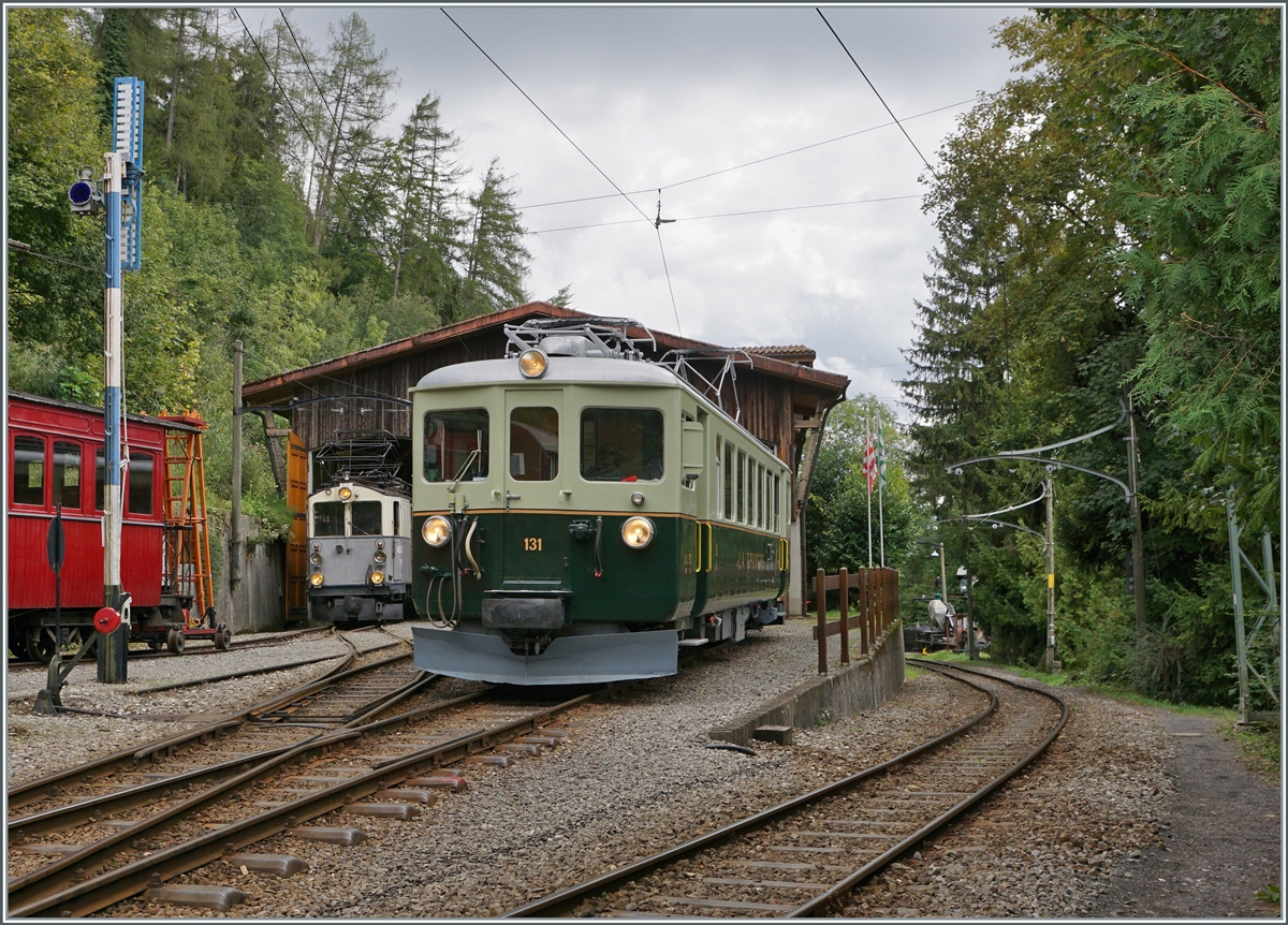 The GFM Ce 4/4 131 (built 1943) from the GFM Historic by the Blonay Chamby Railway in Chaulin.

09.09.2022