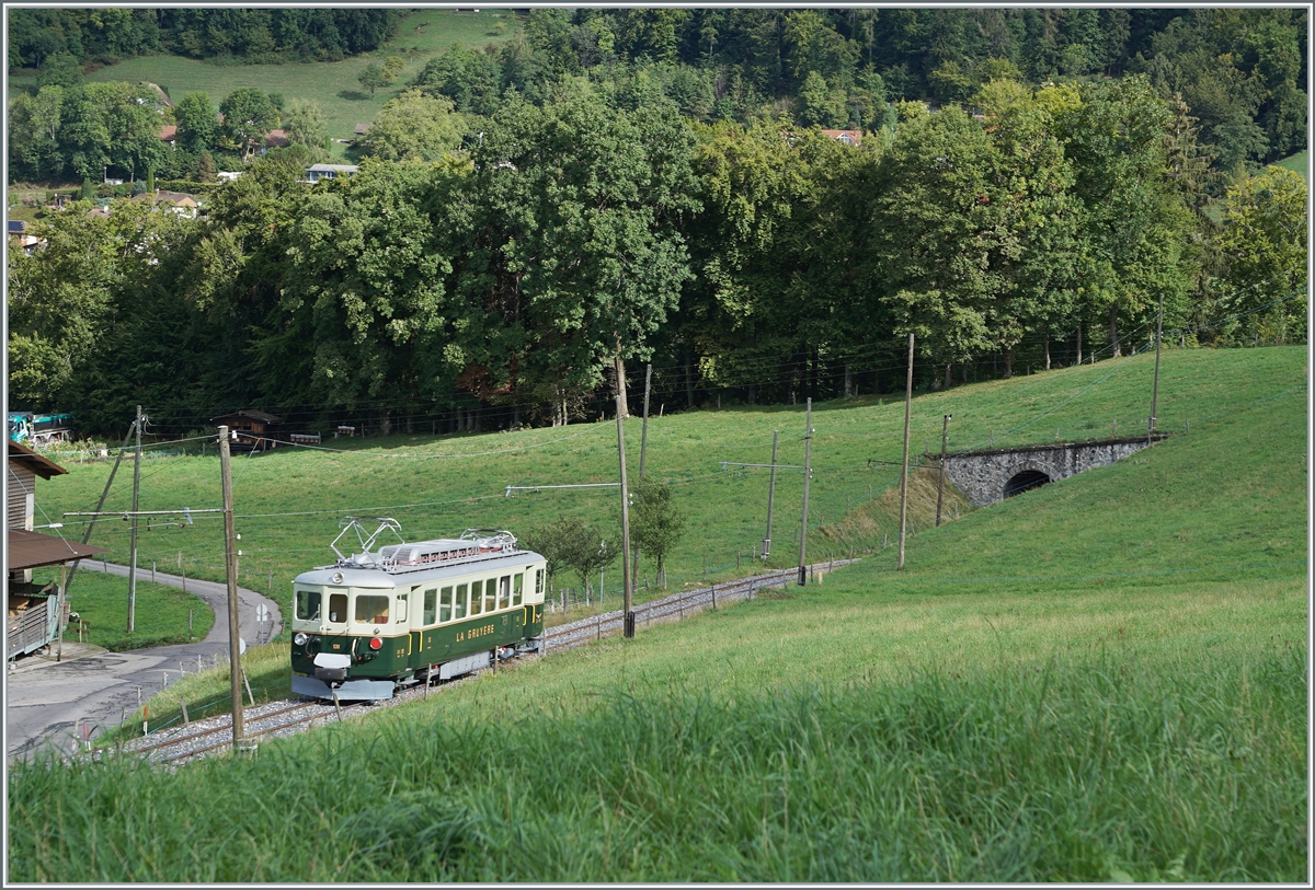 The GFM Ce 4/4 131 (built 1943) from the GFM Historic by the Blonay Chamby Railway by Conray on the way to Blonay.

10.09.2022