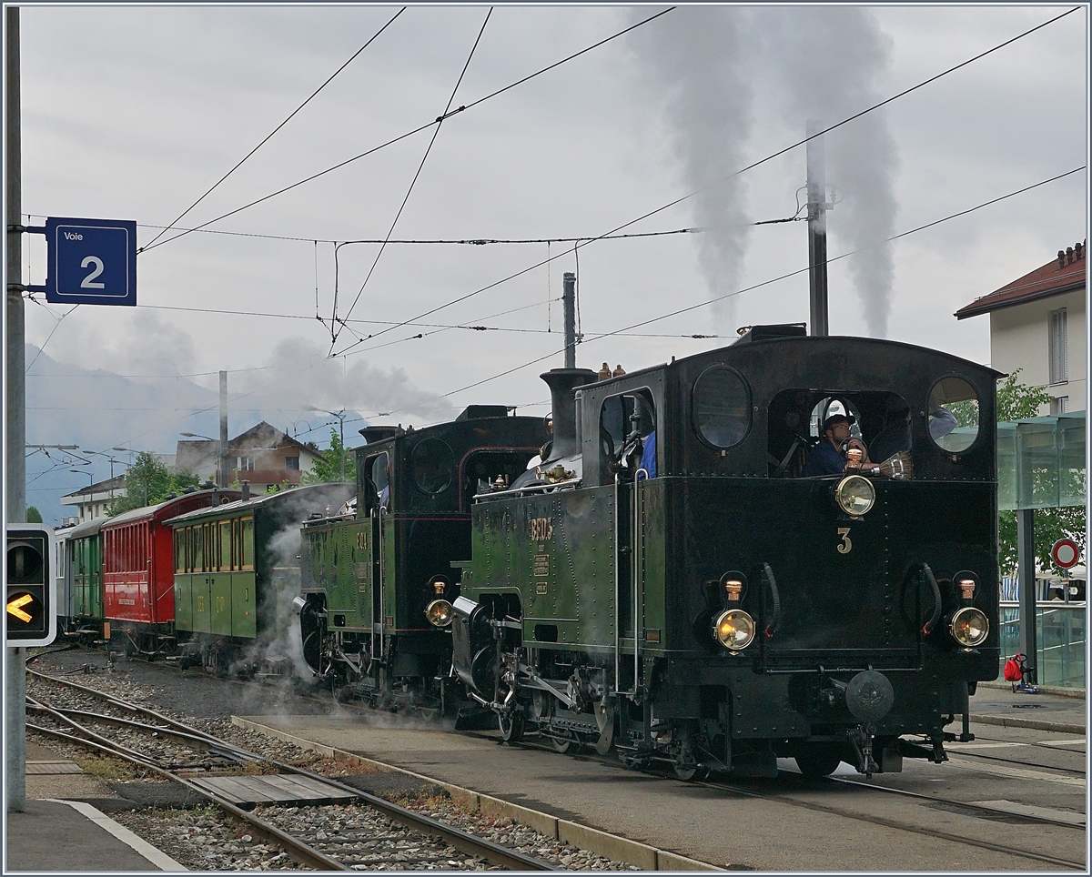 The HG 3/4 3 (DFB) and 4 (FO) in Blonay.
10.05.2018