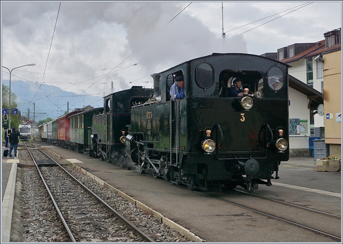 The HG 3/4 3 (DFB) and 4 (FO) in Blonay.
10.05.2018