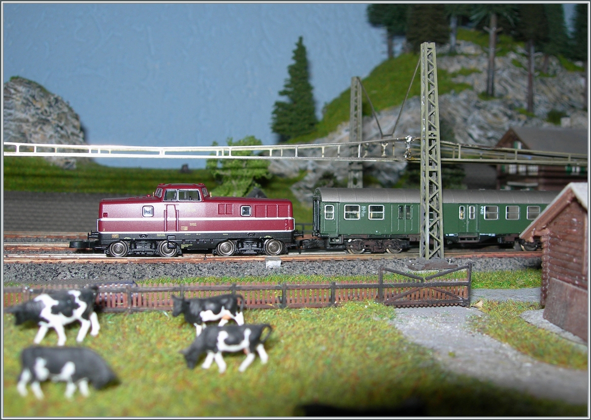 The Märklin Z mini club DB V 80 008 with a local service on my Z-Szenerie.

18.11.2020