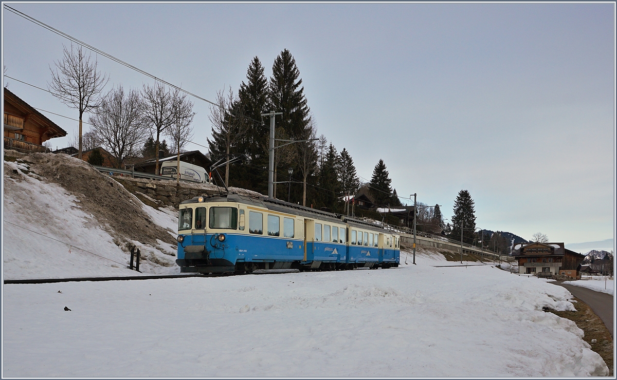 The MOB ABDe 8/8 4002 VAUD near Schönried.
10.01.2018