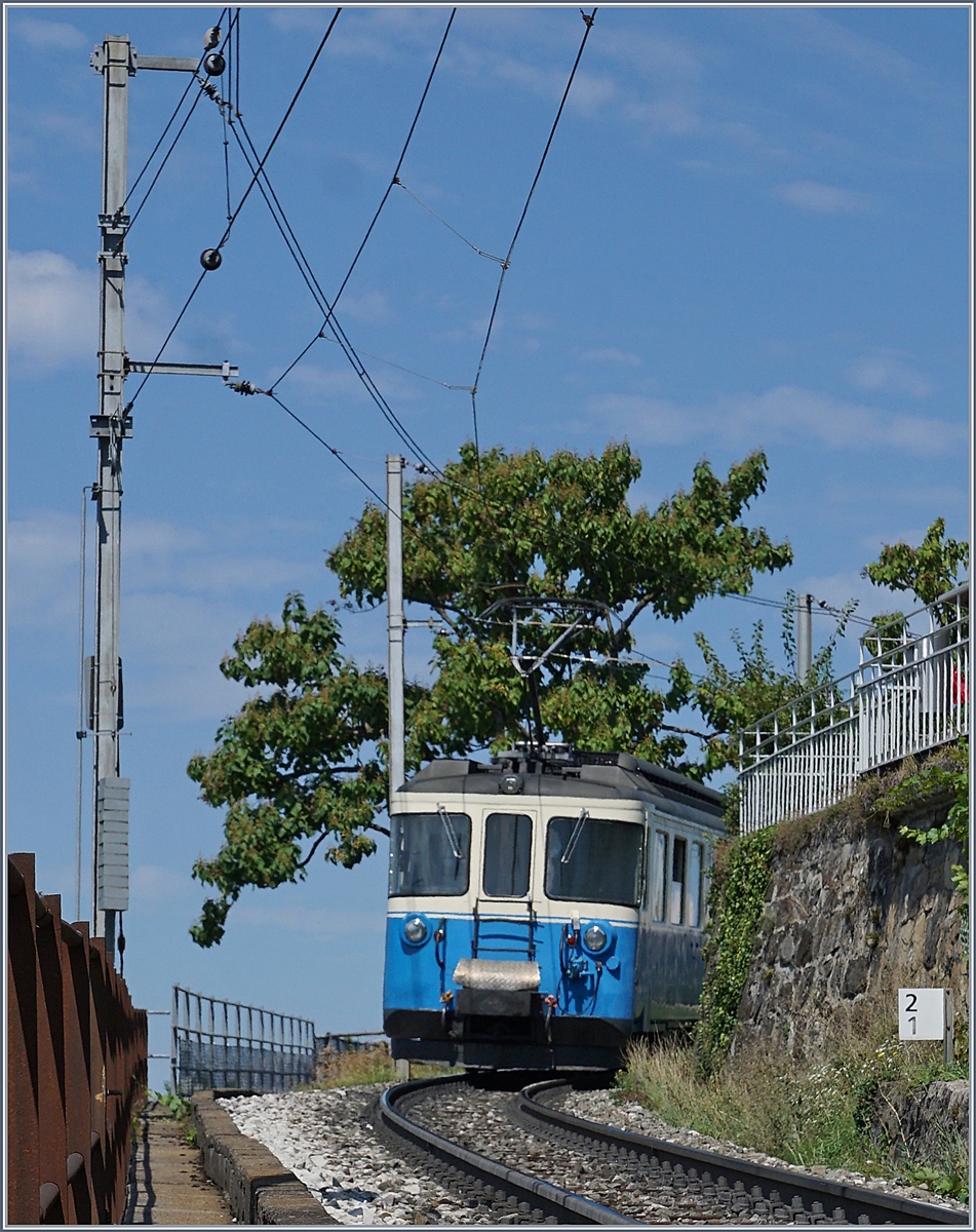 The MOB ABDe 8/8 4004  Fribourg  near Châtelard VD.
22.08.2018