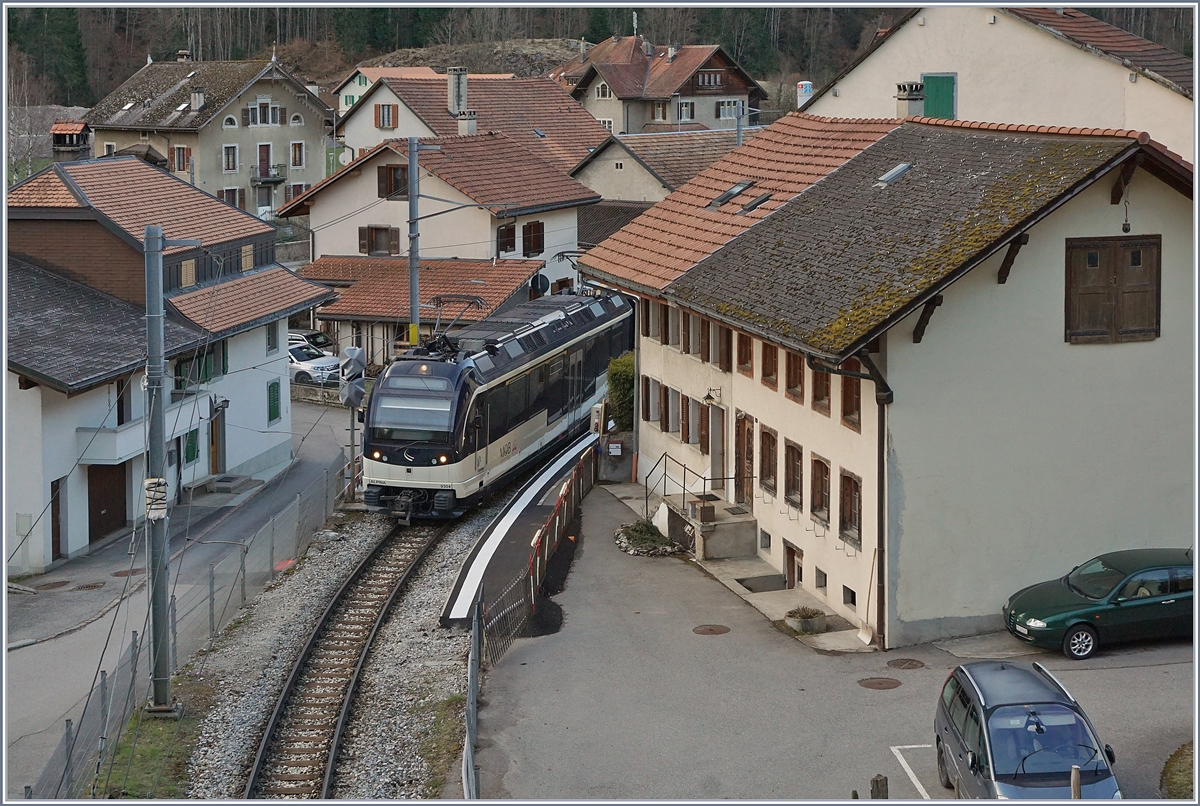 The MOB Alpina ABbe 4/4 9304 in Montbovon.
02.04.2018