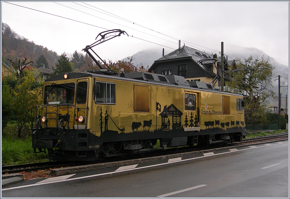 The MOB GDe 4/4 6003 on the Blonay - Chamby Line near Blonay Station.
8.11.2017