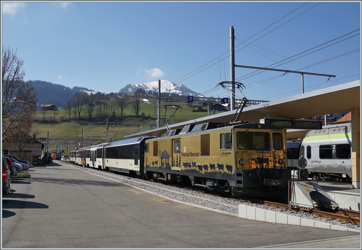 The MOB GDe 4/4 6003 (and 6005) in Zweisimmen. 

14.04.2021