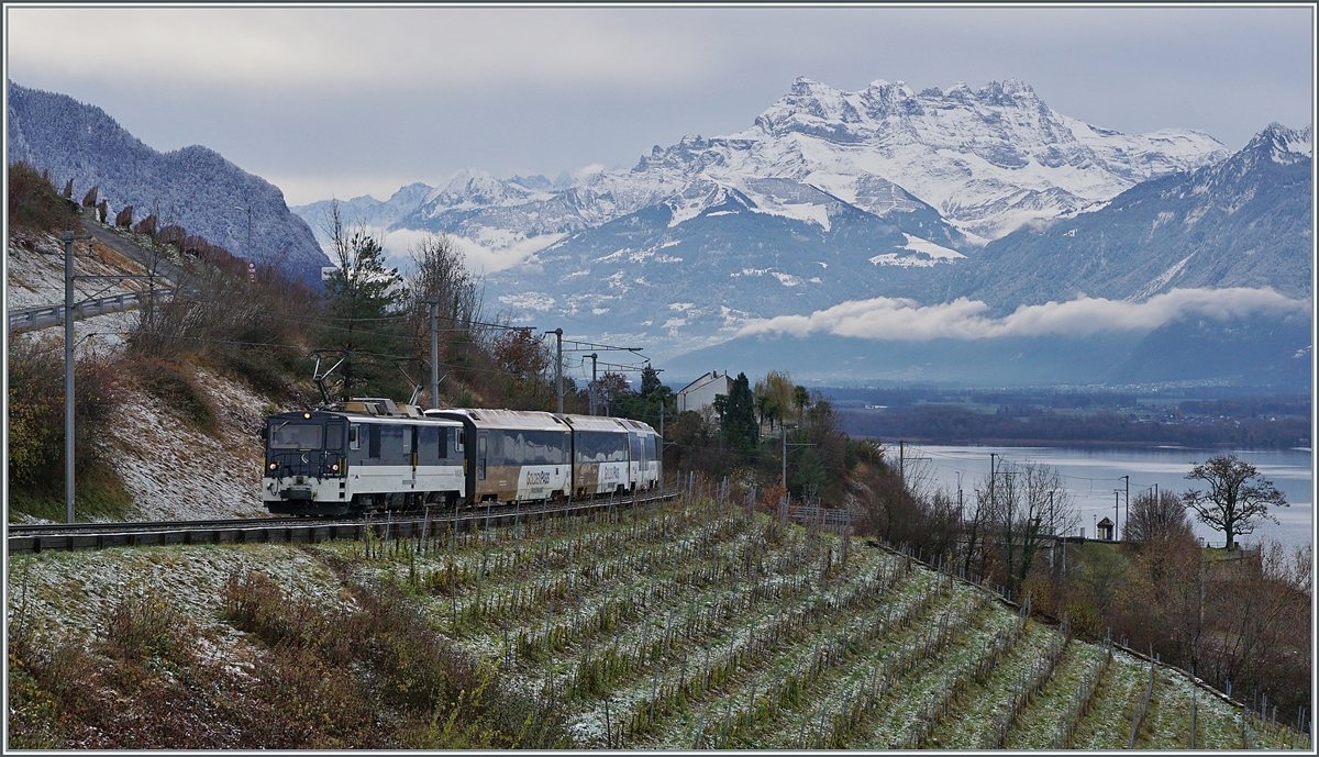 The MOB GDe 4/4 6005 with his MOB GoldenPass Panoramic Service from Montreux to Zweisimmen by Planchamp. 

05.12.2020