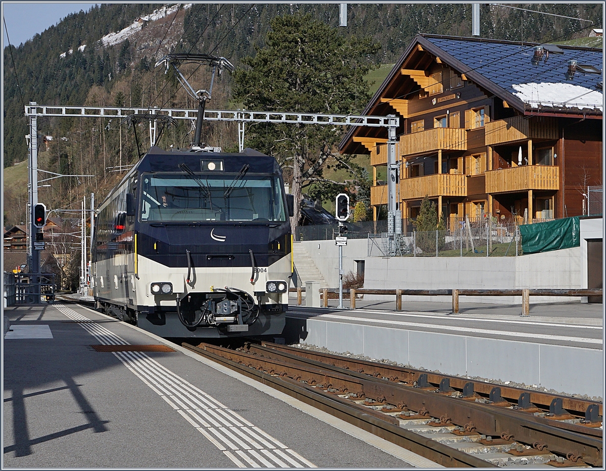 The MOB Ge 4/4 8004 in Chateaux d'Oex.
02.04.2018