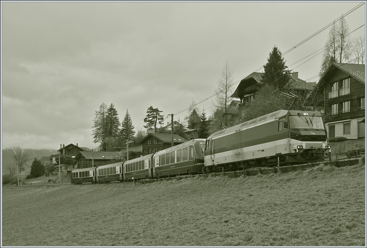 The MOB Ge 4/4 8004 with his GoldenPass Express by Les Avants on the way from Interlaken Ost to Montreux.

06.01.2024

