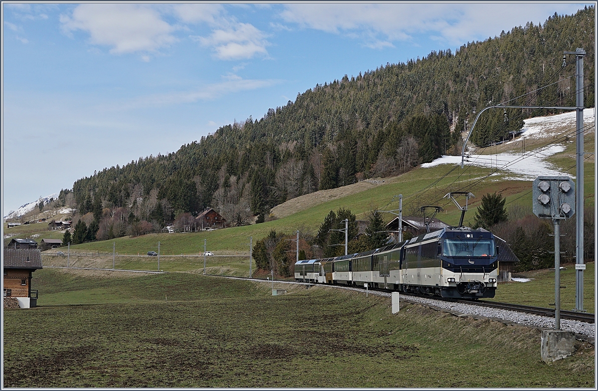 The MOB Ge4/4 8004 with a local train by Flendruz.
02.04.2018