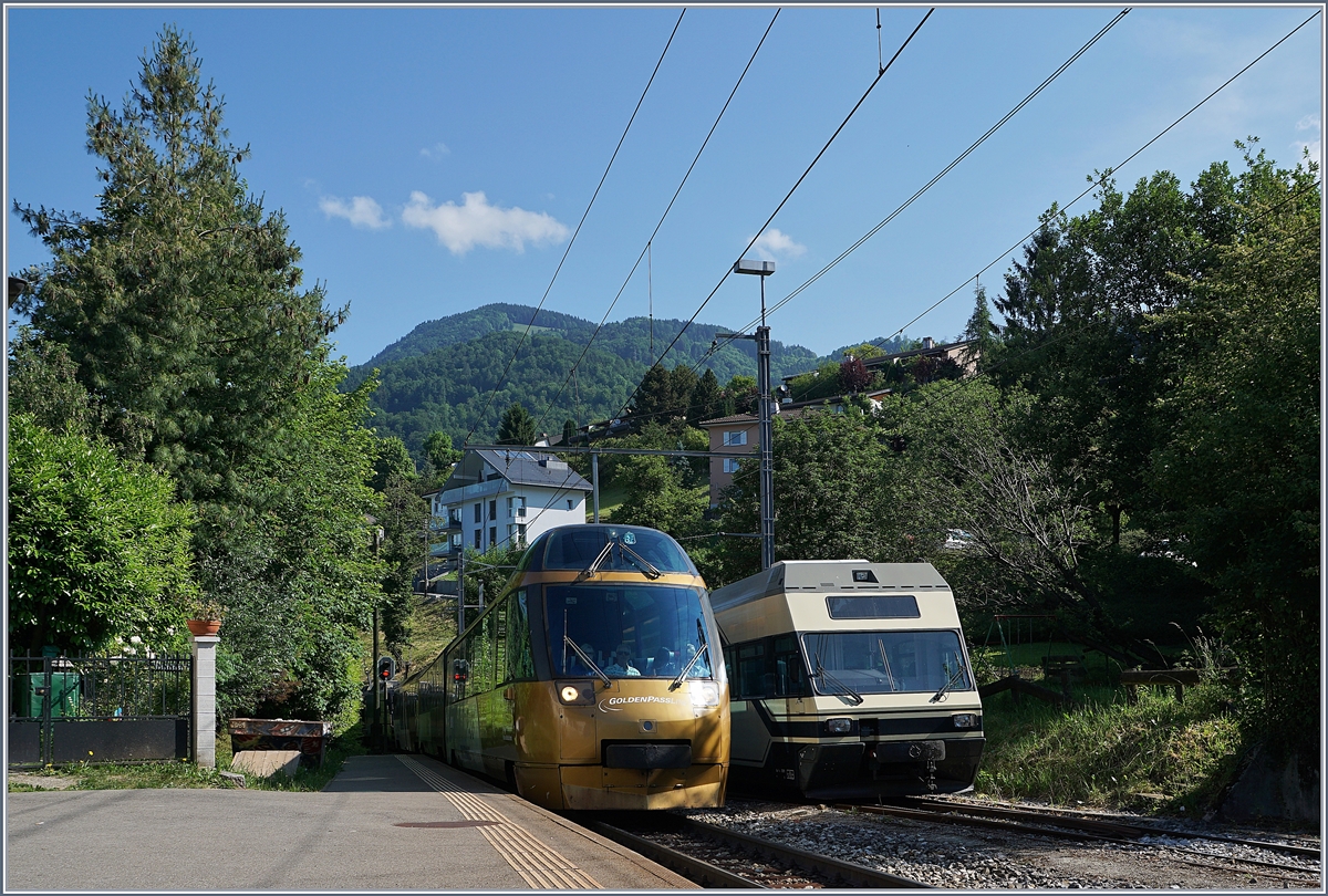 The MOB Panoramic Express and a GTW Be 2/6 in Fontanivent.
02.06.2017