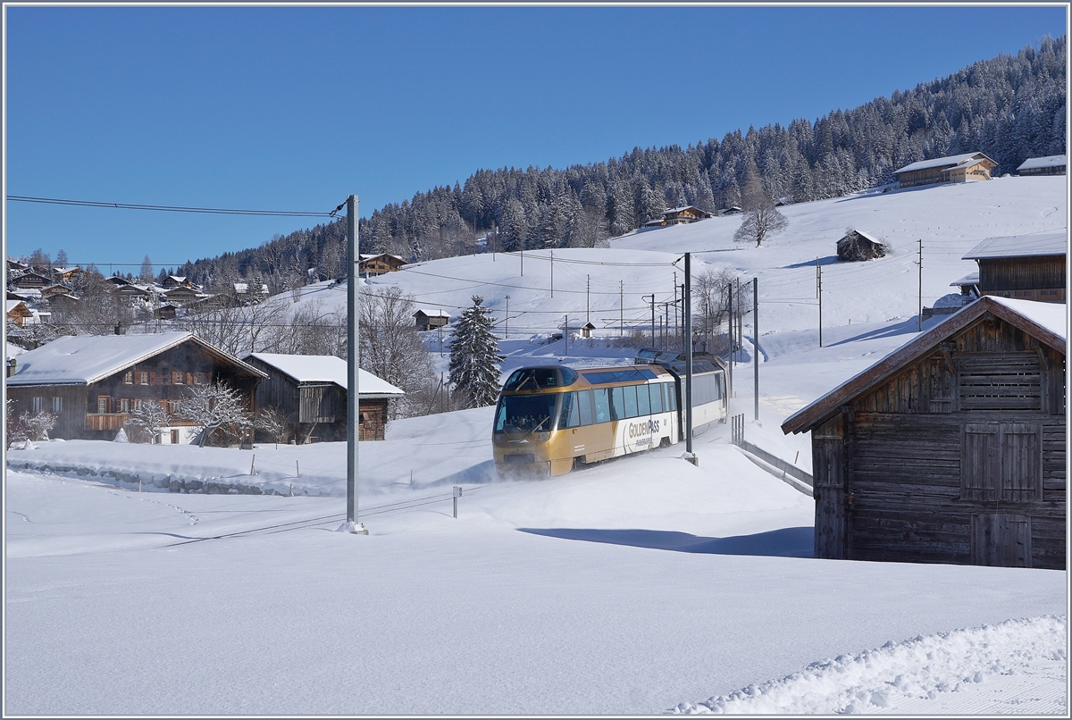 The MOB Panoramic Express between Gruben and Schönried. 
18.02.2018