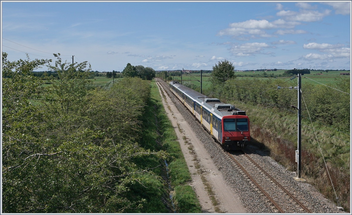 The RE 18124 on the way from Neuchatel to Frasne near La Rivière-Drugeon. 

21.08.2019