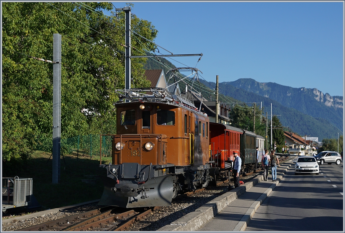 The RhB Bernina Bahn Ge 4/4 182 in Blonay.

08.09.2018