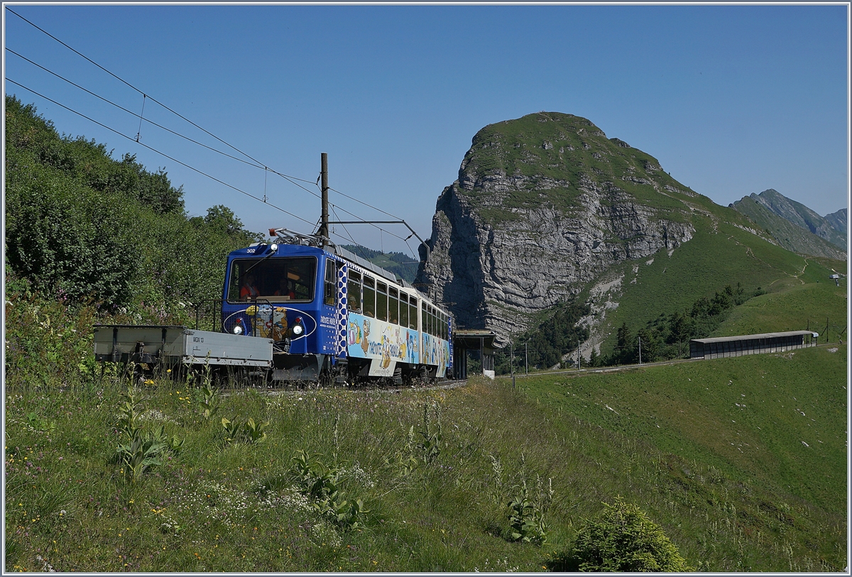 The Rocheres de Naye Bhe 4/8 302 between Jaman and La Perche.
30.06.2018