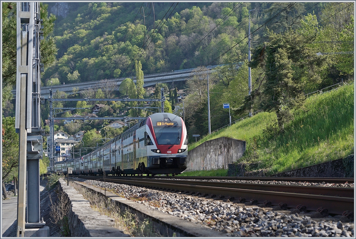 The SB RABe 511 116 and an other one on the way to St Maurice near Villeneuve.

16.04.2020