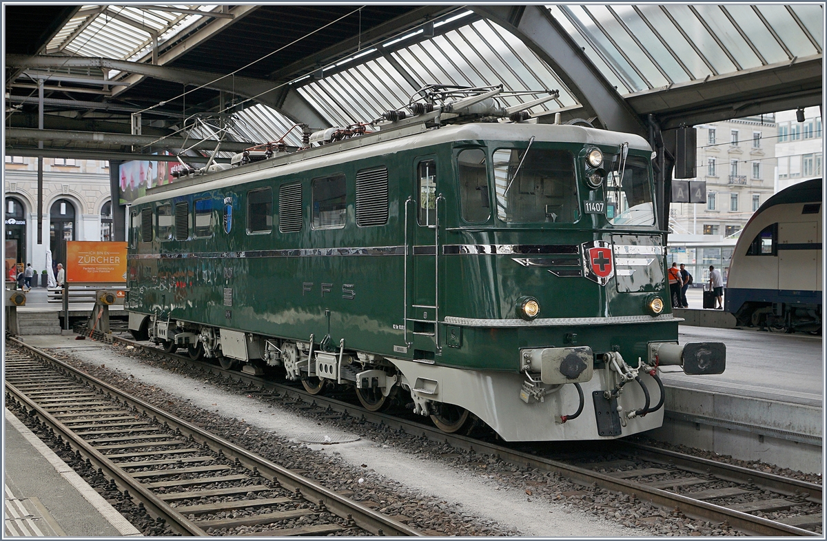 The SBB Ae 6/6 11407 AARGAU (Mikado 1244) in Zuerich Main Station.
24.06.2018